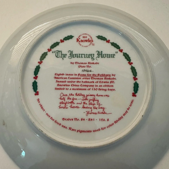 THOMAS KINCADE Journey Home Decorative Plate Vintage - Picture 3 of 3